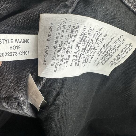 madewell Black 10” High rise skinny Button Fly Raw Hem jeans Size 25P - Picture 6 of 10